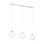 SOSPENSIONE RONDO 3 X E27 STRUTTURA NICKEL SATINATO DIFFUSORE VETRO OPACO 96 x 20 H110