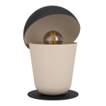 LAMPADA DA TAVOLO BATABANO 1 X E27 STRUTTURA METALLO NERO E SABBIA Ø18 H27.5