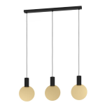 SOSPENSIONE SARONA 3 X GU10 4,5W 3000K STRUTTURA METALLO NERO E ORO 91 x 5 H110