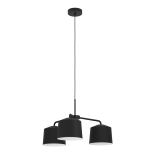 SOSPENSIONE CAGUANES 3 X E27 STRUTTURA METALLO NERO PARALUME INTERNO BIANCO Ø66.5 H110