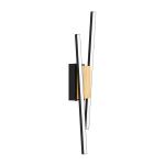 APPLIQUE PANAGRIA LED 2 X 6,3W 3000K 1510 LUMEN STRUTTURA METALLO NERO E LEGNO  7.5 x 8.5 H54