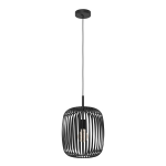 SOSPENSIONE ROMAZZINA 1 X E27 STRUTTURA METALLO NERO PARALUME RETICOLATO Ø32.5 H110
