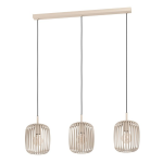 SOSPENSIONE ROMAZZINA 3 X E27 STRUTTURA METALLO SABBIA PARALUME RETICOLATO 90 x 20 H110