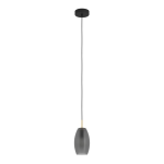 SOSPENSIONE BATISTA 1 X E27 STRUTTURA METALLO NERO DIFFUSORE VETRO SATINATO Ø12 H110