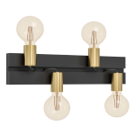 APPLIQUE MACCHIONE 4 X E27 STRUTTURA METALLO NERO E OTTONE 50 x 8.5 H11