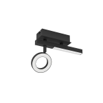 PLAFONIERA CARDILLIO 2 LED 3,2W + 2,2W 3000K 640 LUMEN STRUTTURA METLALO NERO 22.5 x 6.5 H16.5