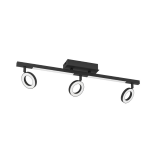 PLAFONIERA CARDILLIO 2 LED 3 X 3,2W + 2 X 3,3W 3000K 1200 + 720LUMEN STRUTTURA METALLO NERO 38.5 x 8.5 H17.5