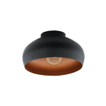 PLAFONIERA MOGANO 2 1 X E27 STRUTTURA METALLO NERO INTERNO RAME Ø28 H17.5