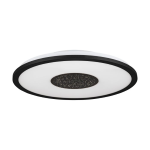 PLAFONIERA MARMORATA LED 18W + 9W 3000K 2300 + 1100 LUMEN STRUTTURA METALLO NERO POLICARBONATO BIANCO S04 Ø45 H7