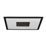 PLAFONIERA MARMORATA LED 19W + 9W 3000K 2400 + 1100 LUMEN STRUTTURA METALLO NERO POLICARBONATO BIANCO S04 44.5 x 44.5