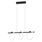 SOSPENSIONE CARANACOA LED 3 X 9W 3600 LUMEN 3000K STRUTTURA METALLO NERO DIFFUSORE POLICARBONATO BIANCO 78 x 23 H110