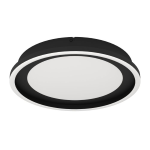 PLAFONIERA CALAGRANO LED 21,5W 2900 LUMEN 3000K - 6500K CAMBIO COLORE CON TELECOMANDO STRUTTURA METALLO NERO Ø38 H6