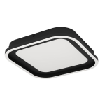 PLAFONIERA ACALAGRANO LED 21W 3000 LUMEN 3000K - 6500K CAMBIO COLORE CON TELECOMANDO STRUTTURA METALLO NERO 37.5 x 37.5 H6