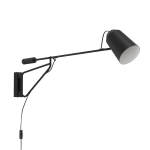 APPLIQUE LORETO 1 1 X E27 STRUTTURA METALLO NERO INTERNO BIANCO BRACCIO REGOLABILE 14 x 103 H35