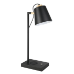 LAMPADA DA TAVOLO LACEY-QI LED 5,5W 3000K DIMMER A SFIORAMENTO RICARICA WIRELESS STRUTTURA METALLO NERO 25,5x13,5 H48,5