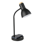 LAMPADA DA TAVOLO VERADAL-QI LED 5,5W 3000K DIMMER A SFIORAMENTO RICARICA WIRELESS STRUTTURA METALLO NERO B12,5 H49 Ø16