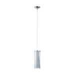 SOSPENSIONE PINTO NERO 1 XE27 STRUTTURA NICKEL SATINATO DIFFUSORE VETRO OPACO Ø11 H110