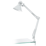 LAMPADA DA TAVOLO FIRMO 1 X E27 STUDIO UFFICIO STRUTTURA METALLO BIANCO LUCIDO