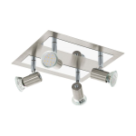 PLAFONIERA ROTTELO 4 X GU10 LED 4 X 5W INCLUSA STRUTTURA CROMATA SATINATA 26 x 24