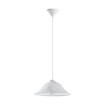 SOSPENSIONE ALBANY 1 X E27 ROSONE BIANCO PARALUME VETRO ALABASTRO BIANCO Ø35 H110