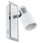 APPLIQUE DAVIDA 1 X GU10 LED 1X5W INCLUSA STRUTTURA METALLO BIANCO E CROMATO 16.5 x 7