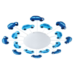 PLAFONIERA VIKI 1 1 X E27 STRUTTURA METALLO BLU DIFFUSORE VETRO SATINATO Ø63 x 8