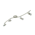 PLAFONIERA MAGNUM-LED 4 X GU10 LED 4 X 3W 3000K INCLUSA STRUTTURA NICKEL SATINATO E CROMATO 64.5 x 10.5