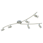 PLAFONIERA MAGNUM-LED 6 X GU10 LED 6 X 3W 3000K INCLUSA STRUTTURA NICKEL SATINATO E CROMATO 105
