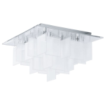 PLAFONIERA CONDRADA 1 8 X G9 8 X 18W INCLUSA STRUTTURA METALLO CROMATO DIFFUSORE VETRO SATINATO 47 x 47 H30