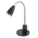 LAMPADA DA TAVOLO FOX 1 X GU10 LED 1 X 3W INCLUSA STRUTTURA METALLO ANTRACITE E CROMATO CON INTERRUTTORE H32