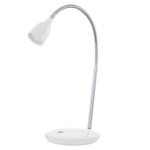 LAMPADA DA TAVOLO DURENGO LED 3W 3000K 230Lm INCLUSA STRUTTURA METALLO CROMATO E BIANCO CON INTERRUTTORE Ø16 H38