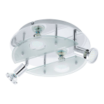 PLAFONIERA CABO 1 4 X GU10 LED 4 X 3W 3000K STRUTTURA METALLO CROMATO E VETRO SATINATO Ø29 H10