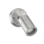 APPLIQUE STOCKHOLM 1 1 X GU10 LED 1 X 5W INCLUSA STRUTTURA ACCIAIO INOX DIFFUSORE VETRO TRASPARENTE IP44 Ø10