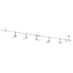 PLAFONIERA VILANOVA 5 X GU10 LED 5 X 5W INCLUSA STRUTTURA ALLUMINIO CROMATO DIFFUSORE VETRO CHIARO 200 H20