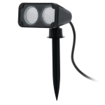 LAMPADA DA GIARDINO PICCHETTO 2 X GU10 LED 2 X 3W INCLUSA STRUTTURA POLICARBONATO NERO IP44 11.5 x 11.5 H18