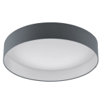 PLAFONIERA PALOMARO LED 24W 3000K 2100Lm STRUTTURA POLICARBONATO BIANCO DIFFUSORE TESSUTO ANTRACITE Ø50 H11