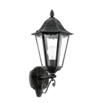 APPLIQUE DA ESTERNO NAVEDO 1 X E27 STRUTTURA LEGA IN ALLUMINIO NERO PATINA ARGETNO DIFFUSORE VETRO TRASPARENTE IP44 20 x 28.5 H47.5