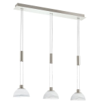 SOSPENSIONE MONTEFIO LED 3X6,5W 3000K 2400Lm STRUTTURA ACCIAIO INOX DIFFUSORE VETRO ALABASTRO BIANCO 88.5 x 17.5 H110