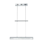 SOSPENSIONE CARDITO 1 LED 24W 2700K 5000K 2000Lm DIMMERABILE STRUTTURA METALLO CROMATO DIFFUSORE VETRO CRISTALLO 70 x 8 H110