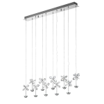 SOSPENSIONE PIANOPOLI 10 X2,5W LED 3000K 2700Lm STRUTTURA ACCIAIO INOX CROMATO DIFFUSORE FIORI DI CRISTALLO SWAROVSKI IP20