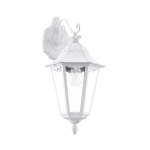 APPLIQUE NAVEDO 1 X E27 STRUTTURA LEGA IN ALLUMINIO BIANCO DIFFUSORE VETRO TRASPARENTE IP44 20 x 28.5 H47.5