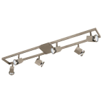 PLAFONIERA ZERACO 6 X GU10 LED 6 X 5W INCLUSA STRUTTURA NICKEL OPACO SPOT ORIENTABILI 94 x 12