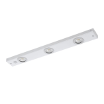 LUCE SOTTOPENSILE KOB LED 3 X 2,3W 3000K 780Lm CON INTERRUTTORE METALLO BIANCO 60 x 7 H2.5