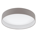 PLAFONIERA PALOMARO LED 24W 3000K 2100Lm DIFFUSORE POLICARBONATO BIANCO STRUTTURA IN TESSUTO TORTORA Ø50 H11