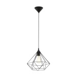 SOSPENSIONE TARBES E27 STRUTTURA METALLO NERO PARALUME RETICOLATO Ø32.5 H110