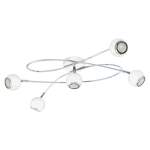 PLAFONIERA LOCANDA 5 X GU10 3W INCLUSA LED STRUTTURA METALLO BIANCO E CROMATO 70 x 66