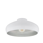 PLAFONIERA MOGANO 1 X E27 STRUTTURA METALLO BIANCO INTERNO FOGLIA ARGENTO Ø40 H17