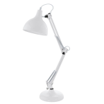 LAMPADA DA TAVOLO STUDIO BORGILLIO 1 X E27 STRUTTURA METALLO BIANCO BRACCI SNODABILI 40 x 19 H71