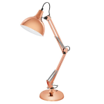 LAMPADA DA TAVOLO STUDIO BORGILLIO 1 X E27 STRUTTURA METALLO RAME BRACCI REGOLABILI 40 x 19 H71