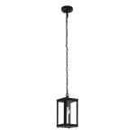 SOSPENSIONE ALAMONTE 1 1 X E27 STRUTTURA METALLO NERO DIFFUSORE VETRO TRASPARENTE IP44 15 x 15 H128.5